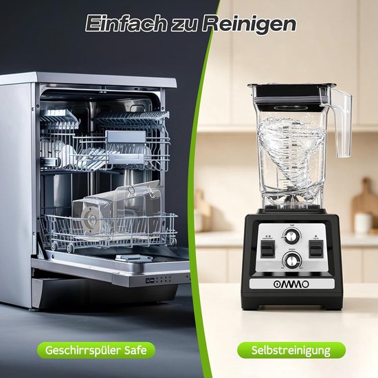 Krachtige Blender 2 Liter - Professionele Smoothie Maker met 6 RVS Messen, Timer en Snelheidsregeling, 1800W — afbeelding 3