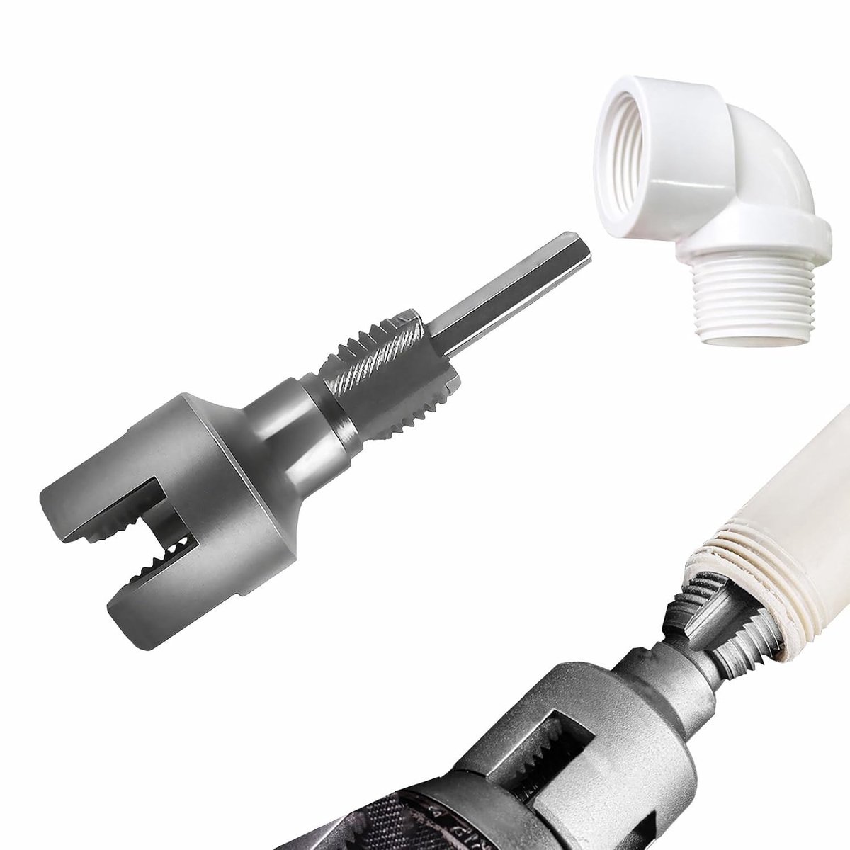 Professionele 2-in-1 Binnen Draad Snijder voor PVC en PPR Buizen, Geschikt voor Elektrische Boormachines, Nauwkeurige Levenslange Draad voor Lekkagevrije Installaties 1/2 Inch (DN15)