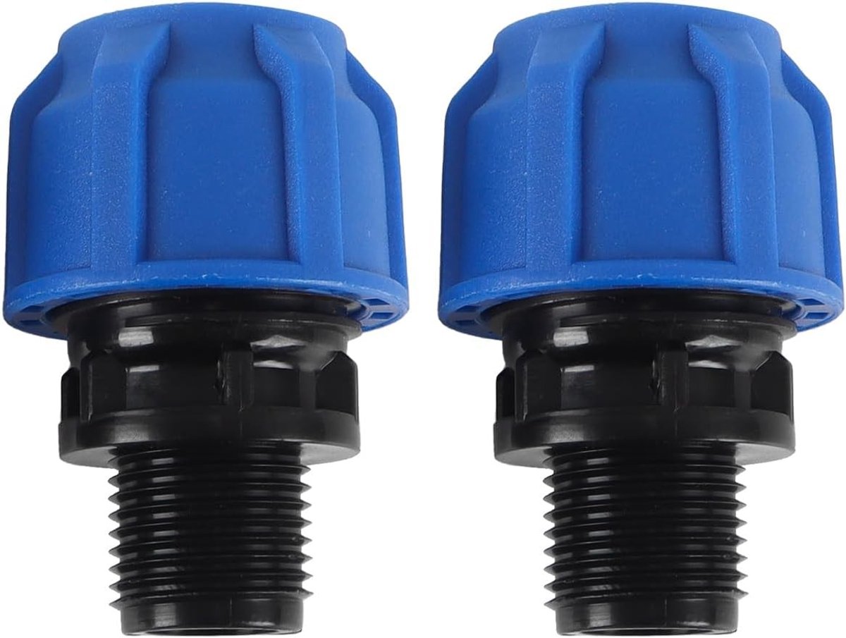 Snelle Koppeling voor Irrigatie Slang 20mm 1/2 Inch Met Mannelijk Schroefdraad - 2 Stuks PP Kunststof Verbinding