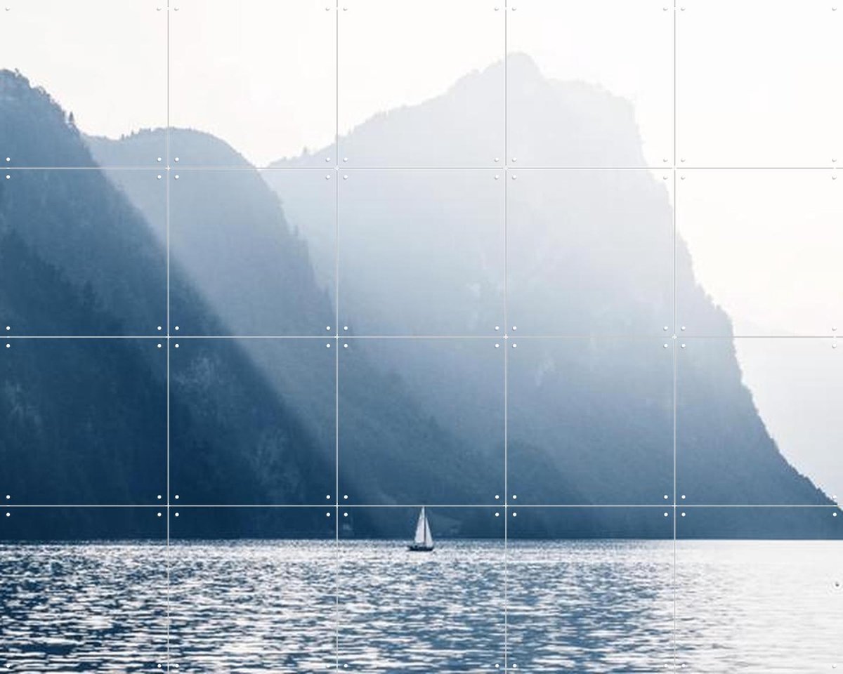 IXXI Lake Lucerne, Claire Droppert - 100 x 80 cm - Gratis ophangtool - Grote wanddecoratie en posters - Fotografie, Realisme, Minimalisme