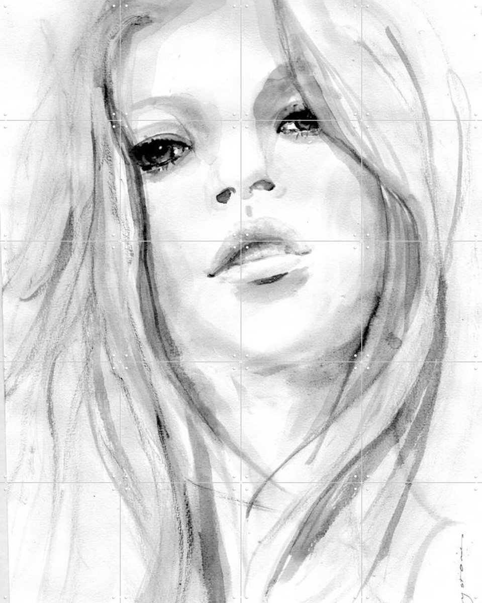 IXXI Breeze, Tiny Stories - 80 x 100 cm - Gratis ophangtool - Grote wanddecoratie en posters - Aquarel, Tekeningen, Illustraties, Line art