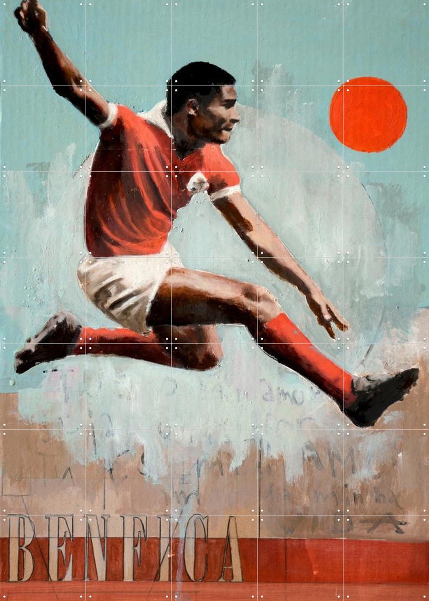 IXXI One Love Benfica, David Diehl - 100 x 140 cm - Gratis ophangtool - Grote wanddecoratie en posters - Grafisch Ontwerp, Gemengde Technieken, Pop