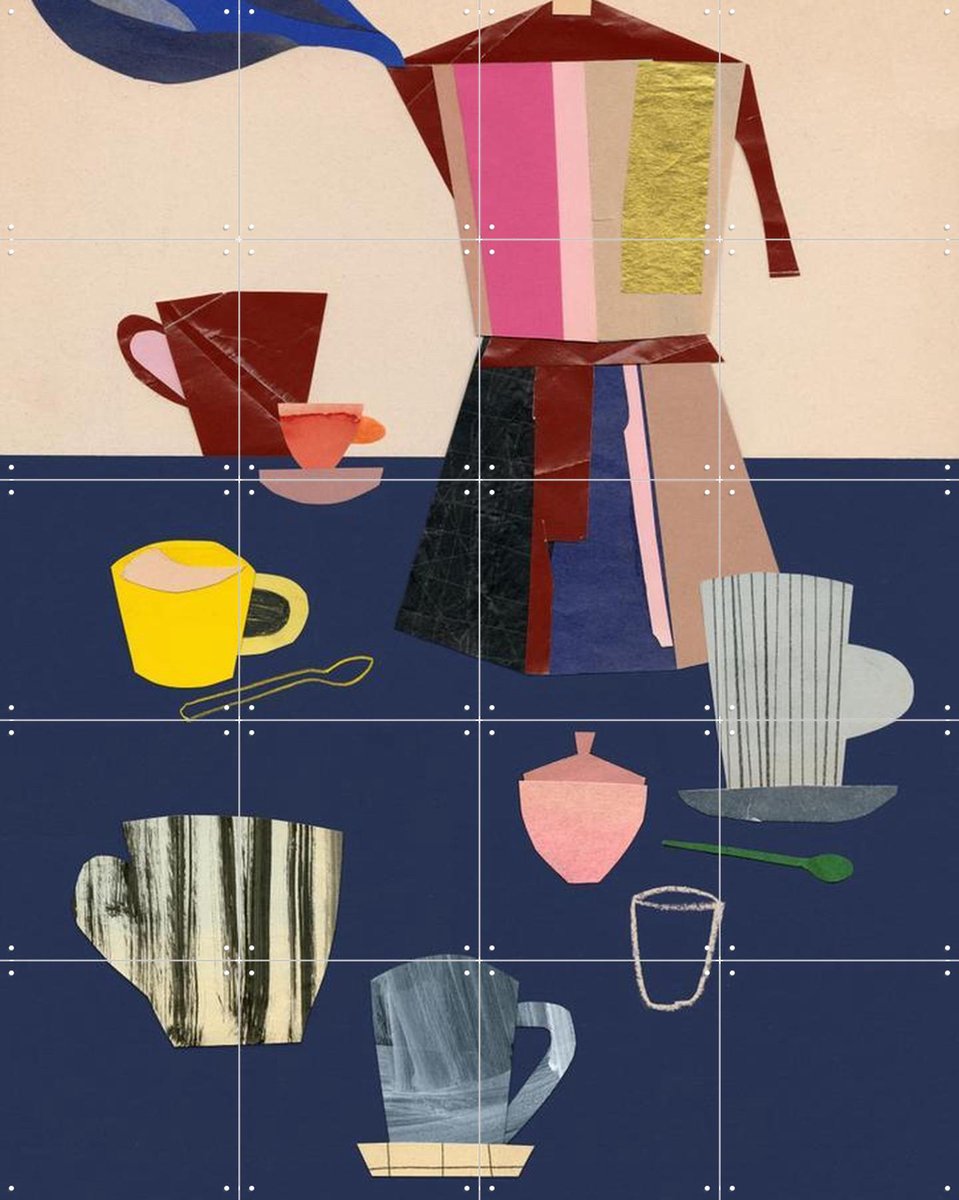 IXXI Espresso 2, Signorinah - 80 x 100 cm - Gratis ophangtool - Grote wanddecoratie en posters - Illustraties, Vintage, Gemengde Technieken, Collage