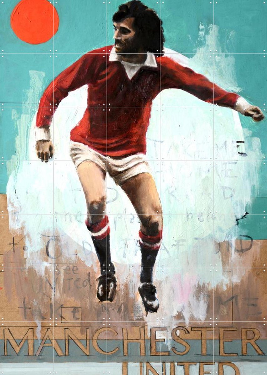 IXXI One Love Manchester United, David Diehl - 100 x 140 cm - Gratis ophangtool - Grote wanddecoratie en posters - Gemengde Technieken, Illustraties