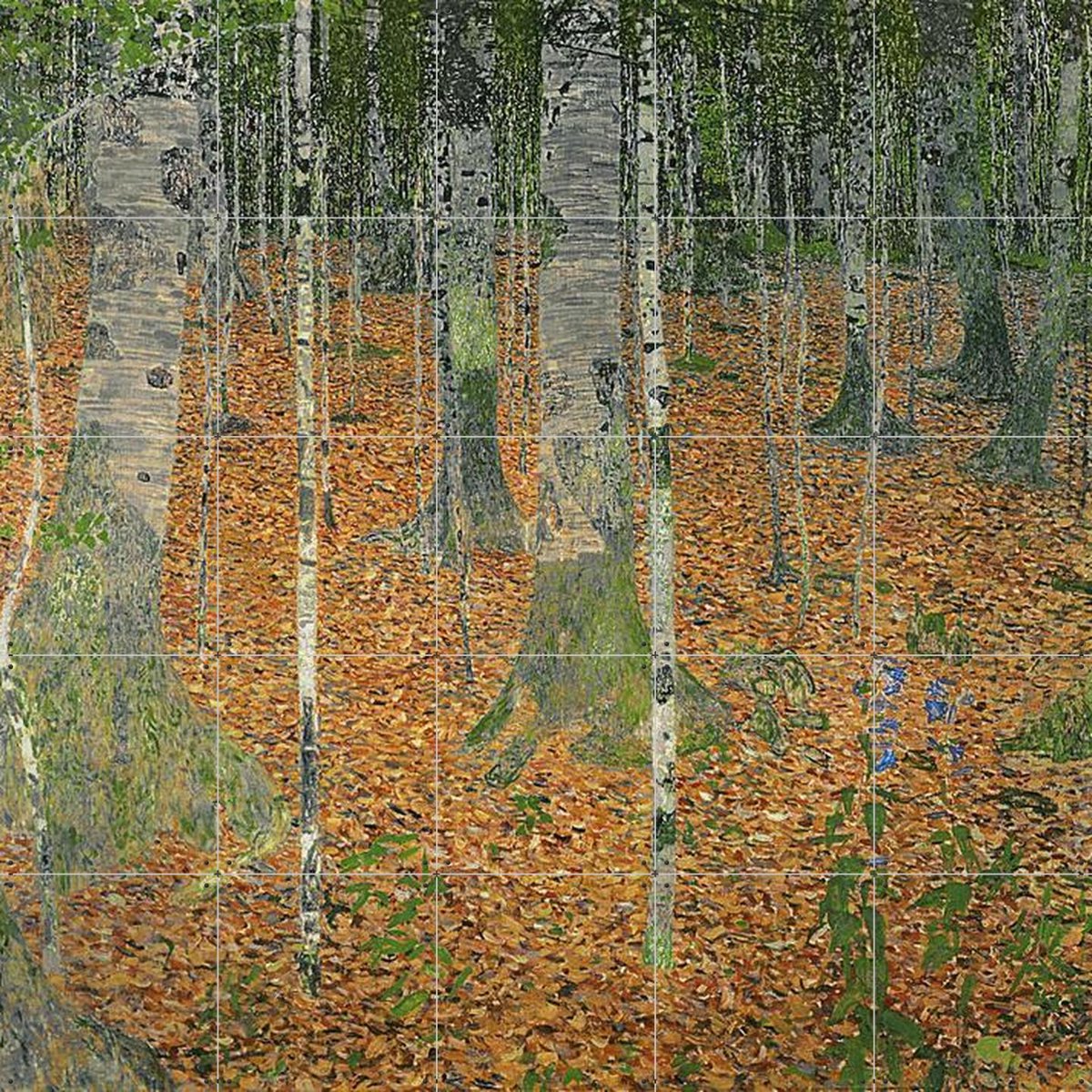 IXXI The Birch Wood, Gustav Klimt & Bridgeman Images - 100 x 100 cm - Gratis ophangtool - Grote wanddecoratie en posters - Art Nouveau