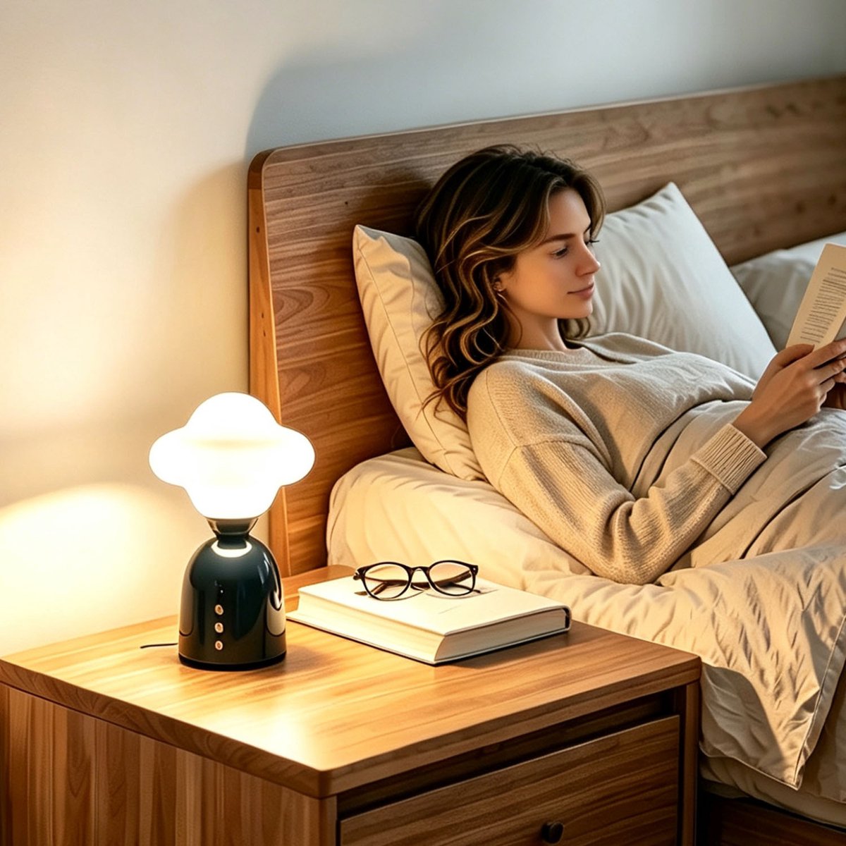 MAGICSHE Draadloze Led Tafellamp Slaapkamer - Modern Nachtlampje Oplaadbaar - Dimbaar - 3 Lichtstanden Touch Control, Voor Kinderen & Volwassenen Blauw