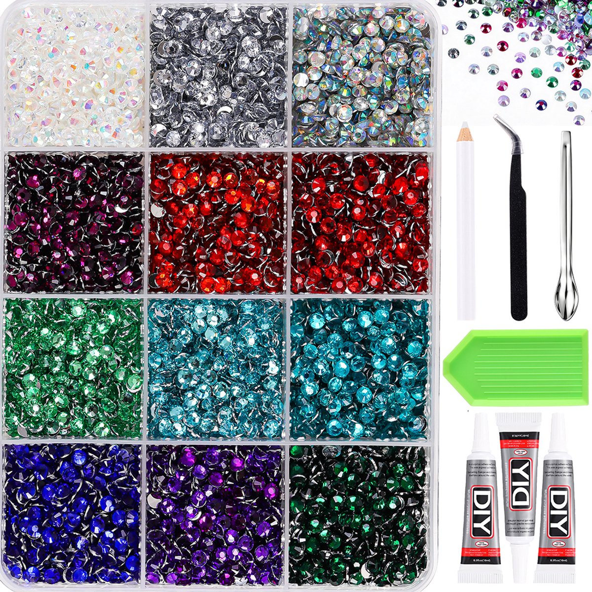 Currero Bedazzle Kit - Bedazzling - Plakstenen - Strass Steentjes - DIY Versieren - Met Lijm En Gereedschap - Stijl E