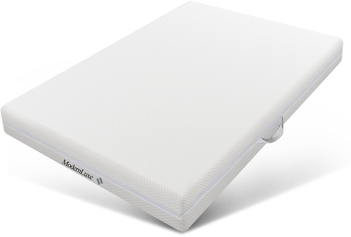 Koudschuimmatras 140x200 cm - 7 Comfortzones - Dubbele Hardheid H2 en H3 - Afneembare Wasbare Hoes - 20 cm Hoog - Wit