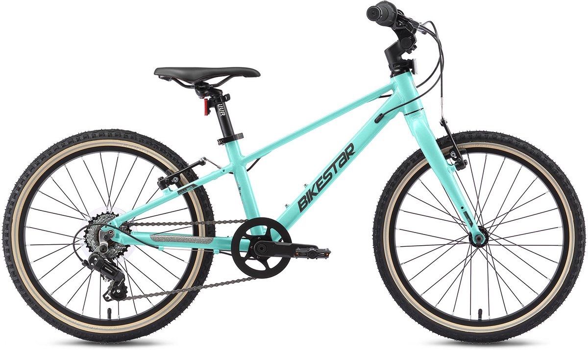 Bikestar kinderfiets lichtgewicht 20 inch 7 speed mintgroen