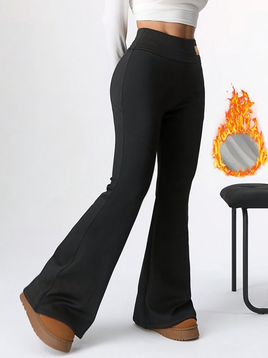Currero Warme Broek Dames Thermo Fleece Winterbroek Joggingbroek Sweatpants 4XL Zwart
