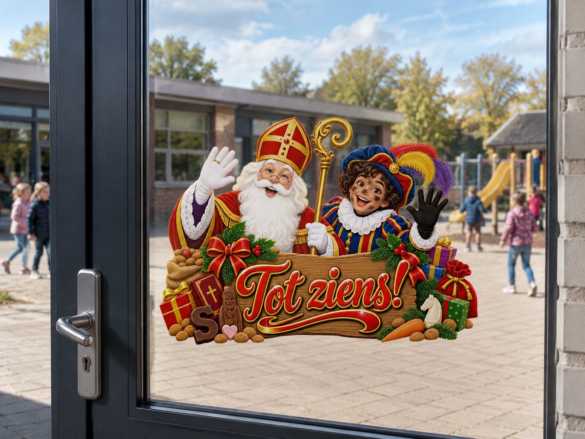 Tot ziens Sinterklaas & Piet Sticker – 40 x 30 cm