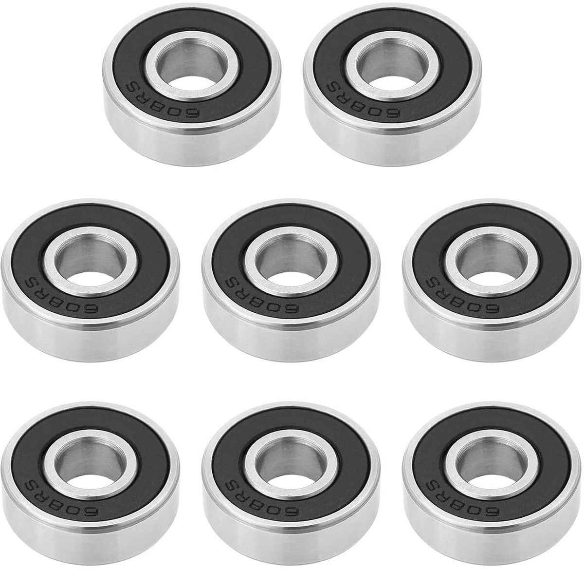 Set van 8 Stuks 608-2RS 22mm Keramische Skateboard Lagers van RVS, Hoge Snelheid en Slijtvast voor Skateboard Wielen