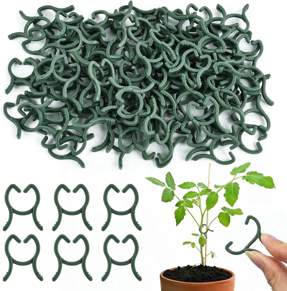 Herbruikbare Plant Clips voor Klimplanten - 100 Stuks - Ideaal voor Tomaten, Groenten en Fruit - Kleine Tuinclips voor Betere Ondersteuning