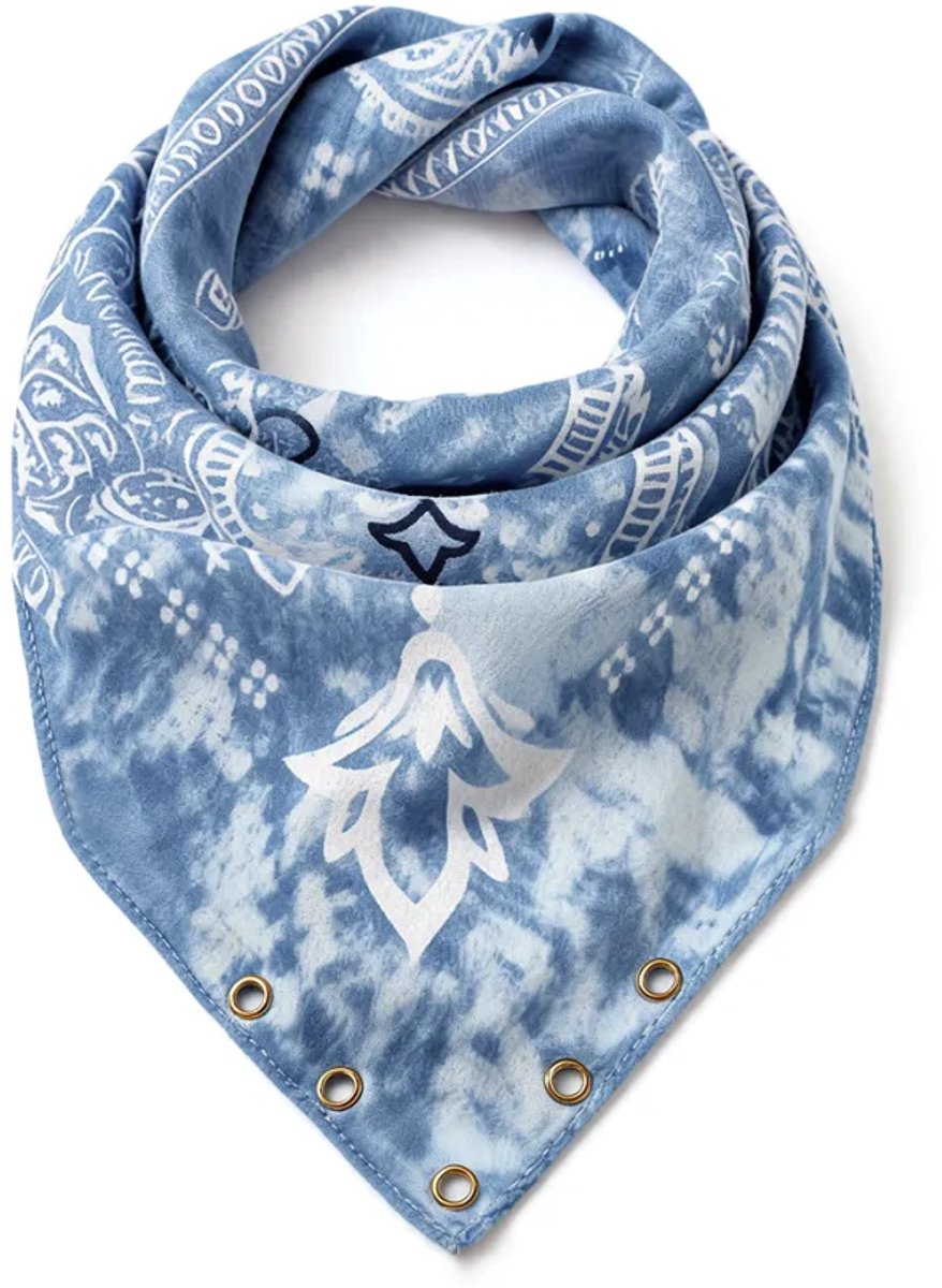 Zomersjaals met paisley-patroon, katoenen sjaals voor dagelijks gebruik. - Blauw