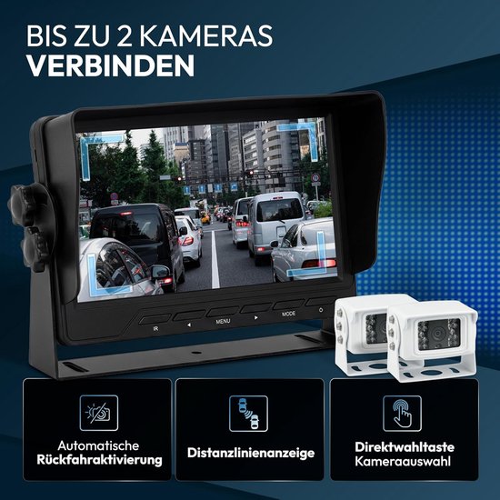 VSG 24 24112 – 7" Transporter Rear View Video System, Camera Set incl. 20 m Cable, Night Vision, 120° Angle, 12-24 V - ShopVlot — afbeelding 4