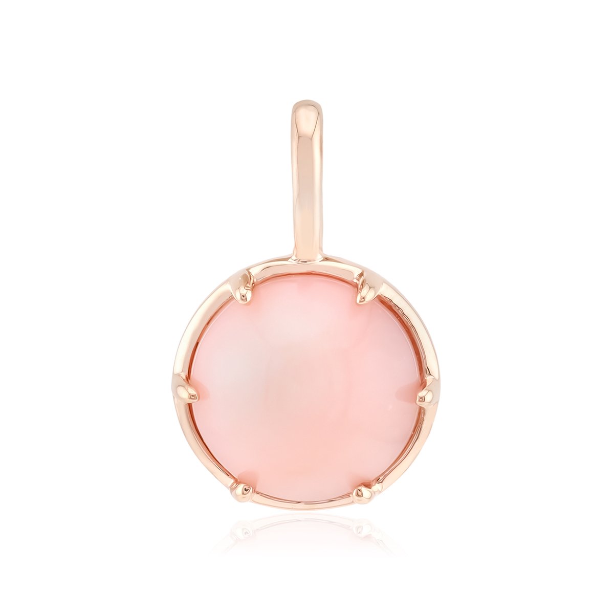 Cavill - Zilveren Hanger met 2,77 ct Roze Opaal Rond Cabochon - 925 Sterling Zilver Roségoudverguld - Elegante Dames Sieraad uit Peru