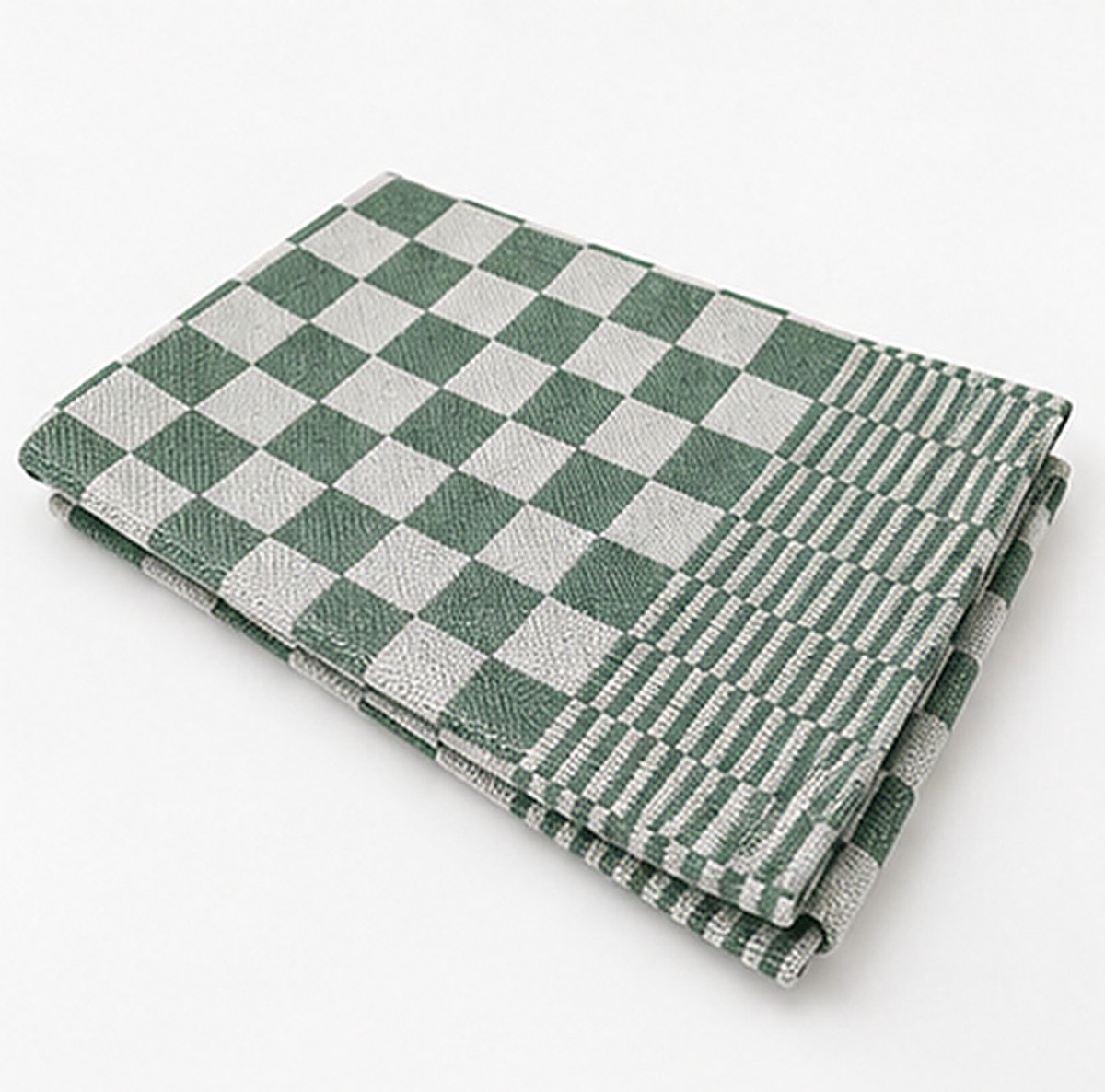 Theedoekenset 60 x 65 cm Geblokt Groen (per set van 6)