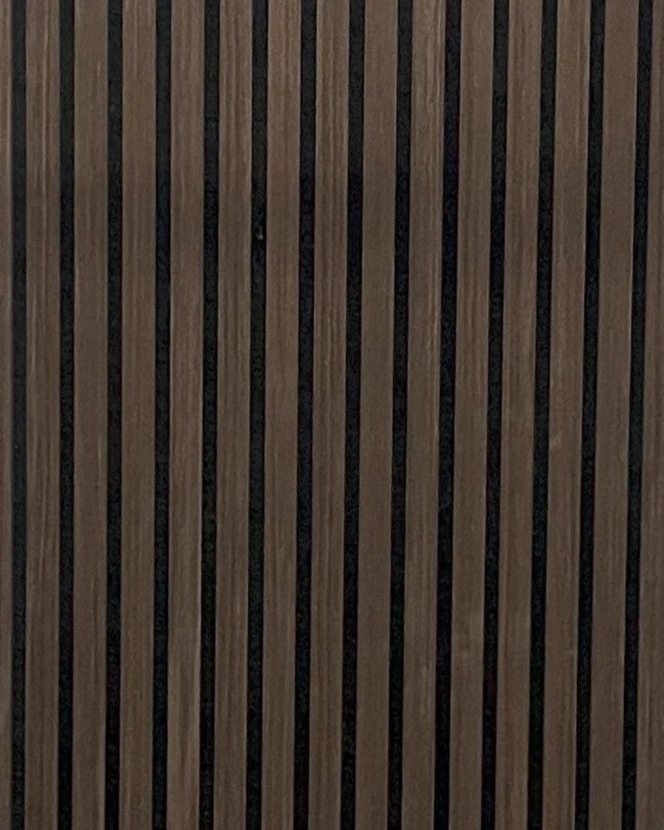 Akoestische wandpaneel | 60×270 cm | Walnut JK | 27 mm latten | Akoestisch Wandpaneel | Houten Wandpanelen | Geluidsabsorberend | Akoestische Panelen | Wanddecoratie | Walnoot | Voor Woonkamer, Slaapkamer en Kantoor | Interieur | Modern Design