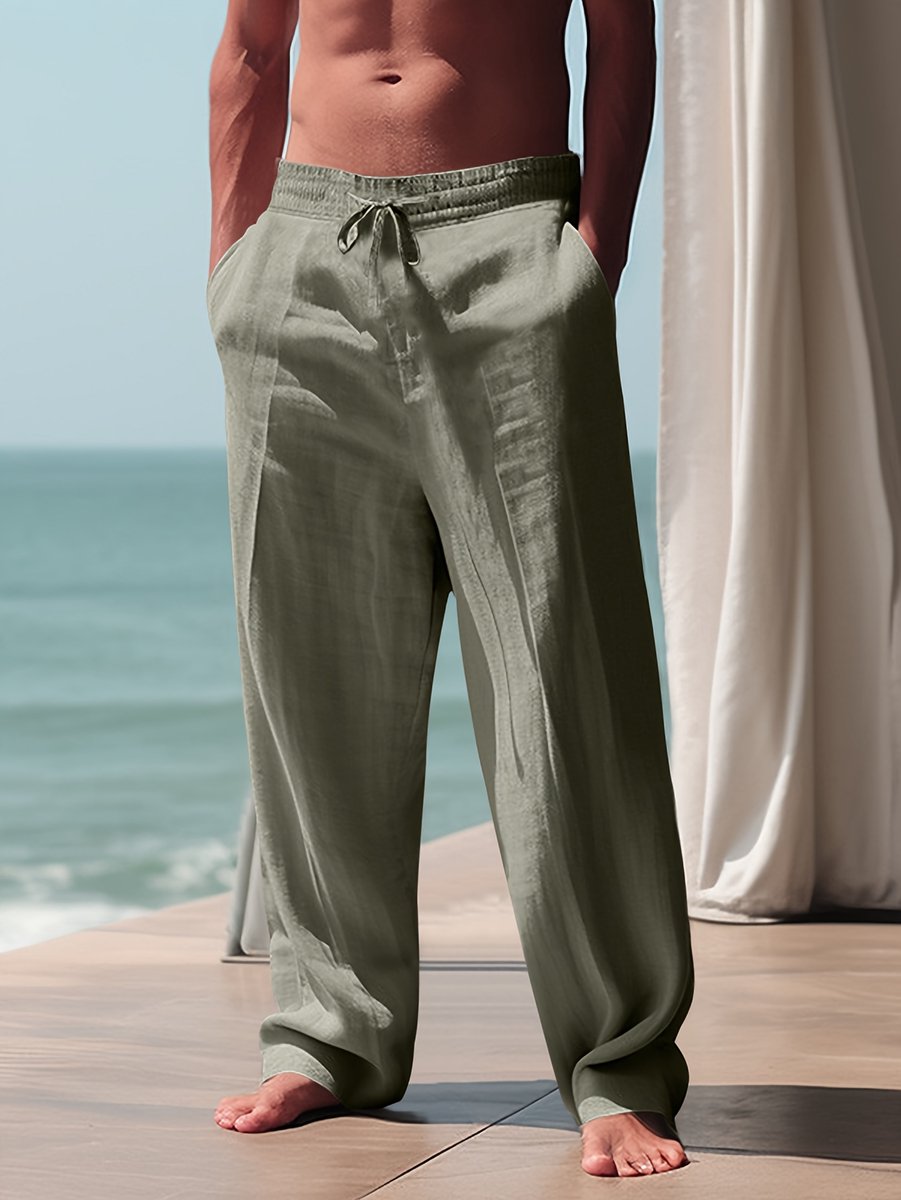Currero Linnen Broek Heren - Zomerbroek - Volwassenen - Lange Broek - Pantalon - Strandbroek - Zomer - Ibiza Stijl - Zwart S