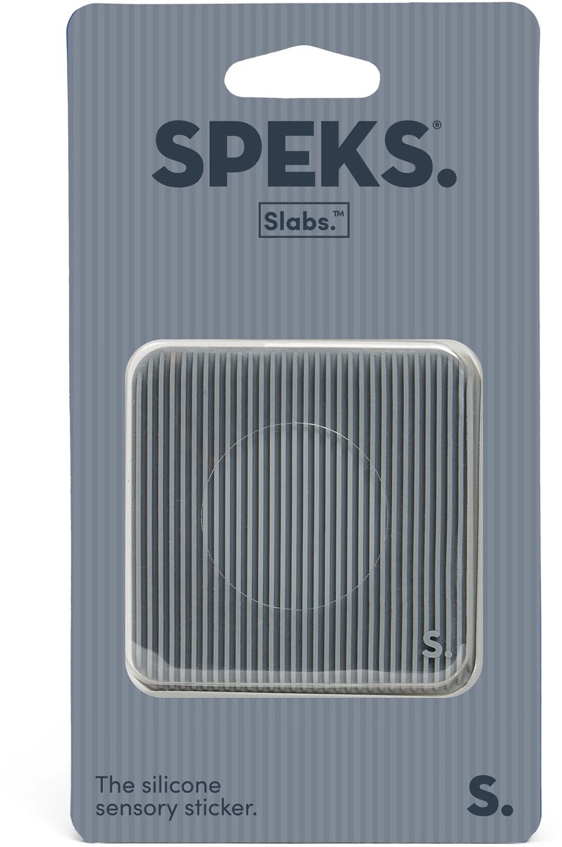 Speks slabs Silicone sensory stickerVierkant grijs