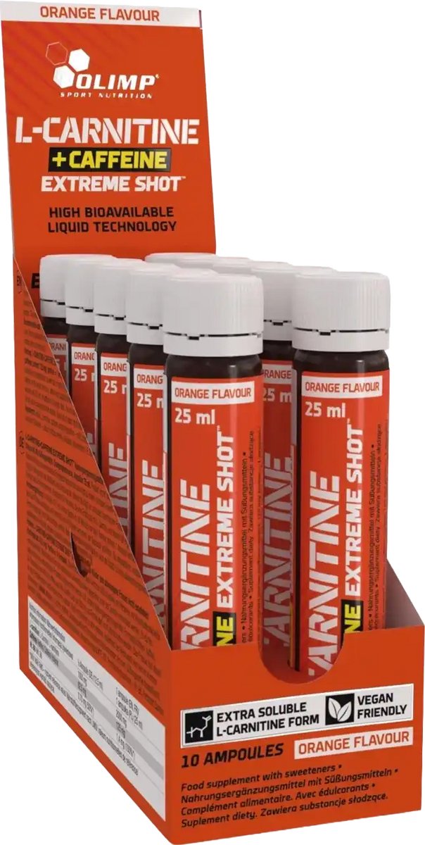 L-Carnitine + Caffeine Extreme Shot - 10x 25 ml - Orange