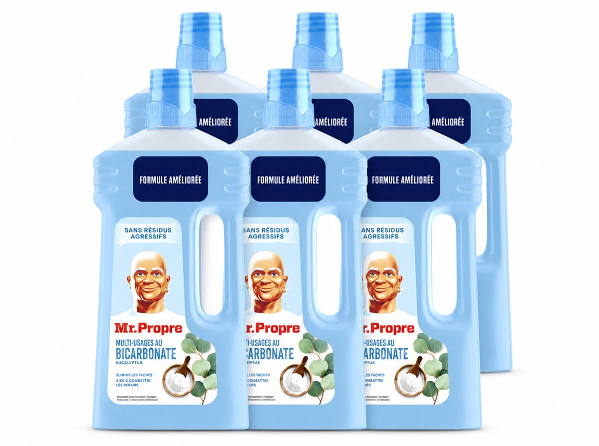 6 x Mr. Propre – Allesreiniger – Bicarbonaat & Eucalyptus – 1000 ml - Voordeelverpakking - 6 stuks