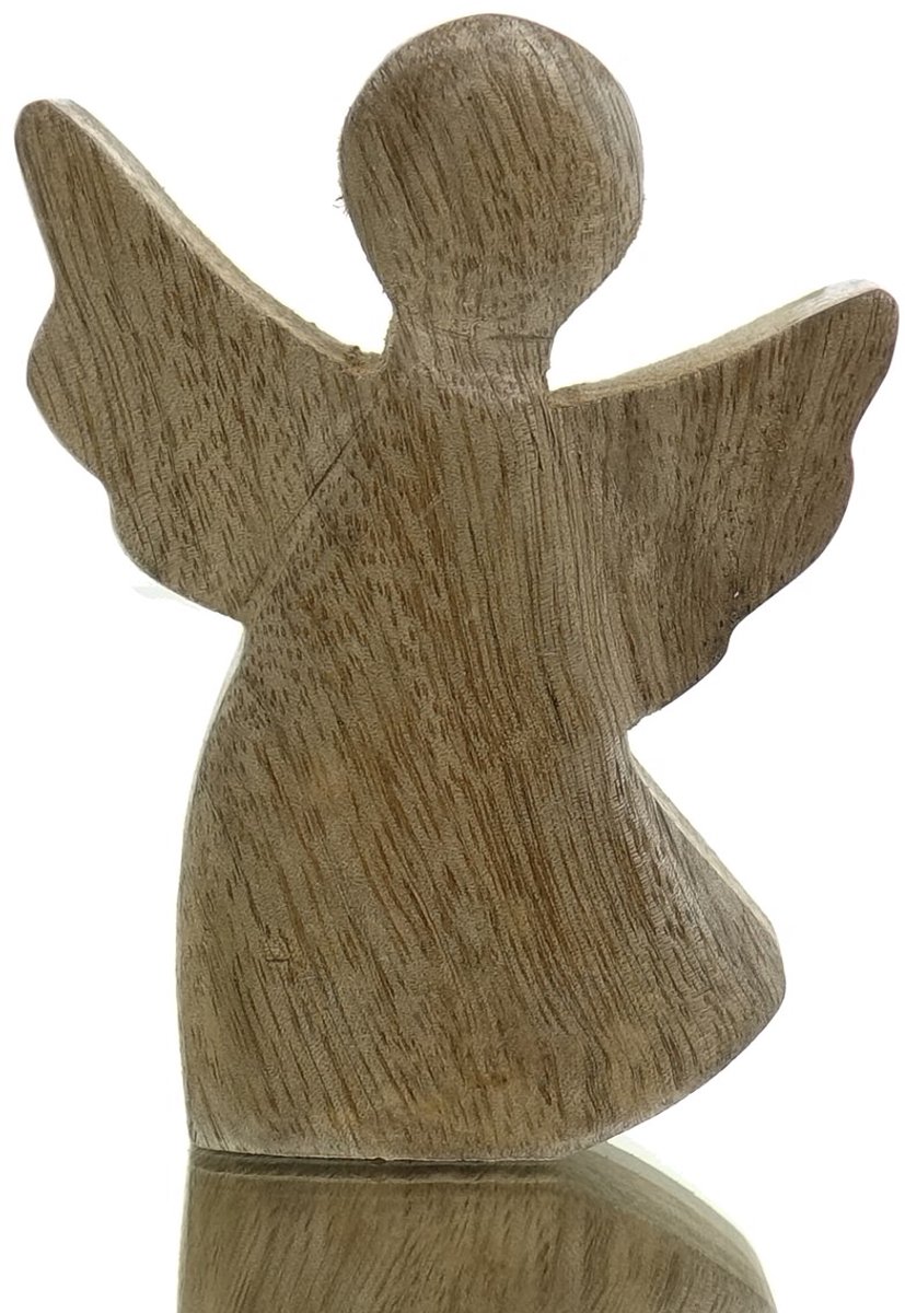 Scheulen Kerstengel Lucidato Naturel 9 cm - hout, massief