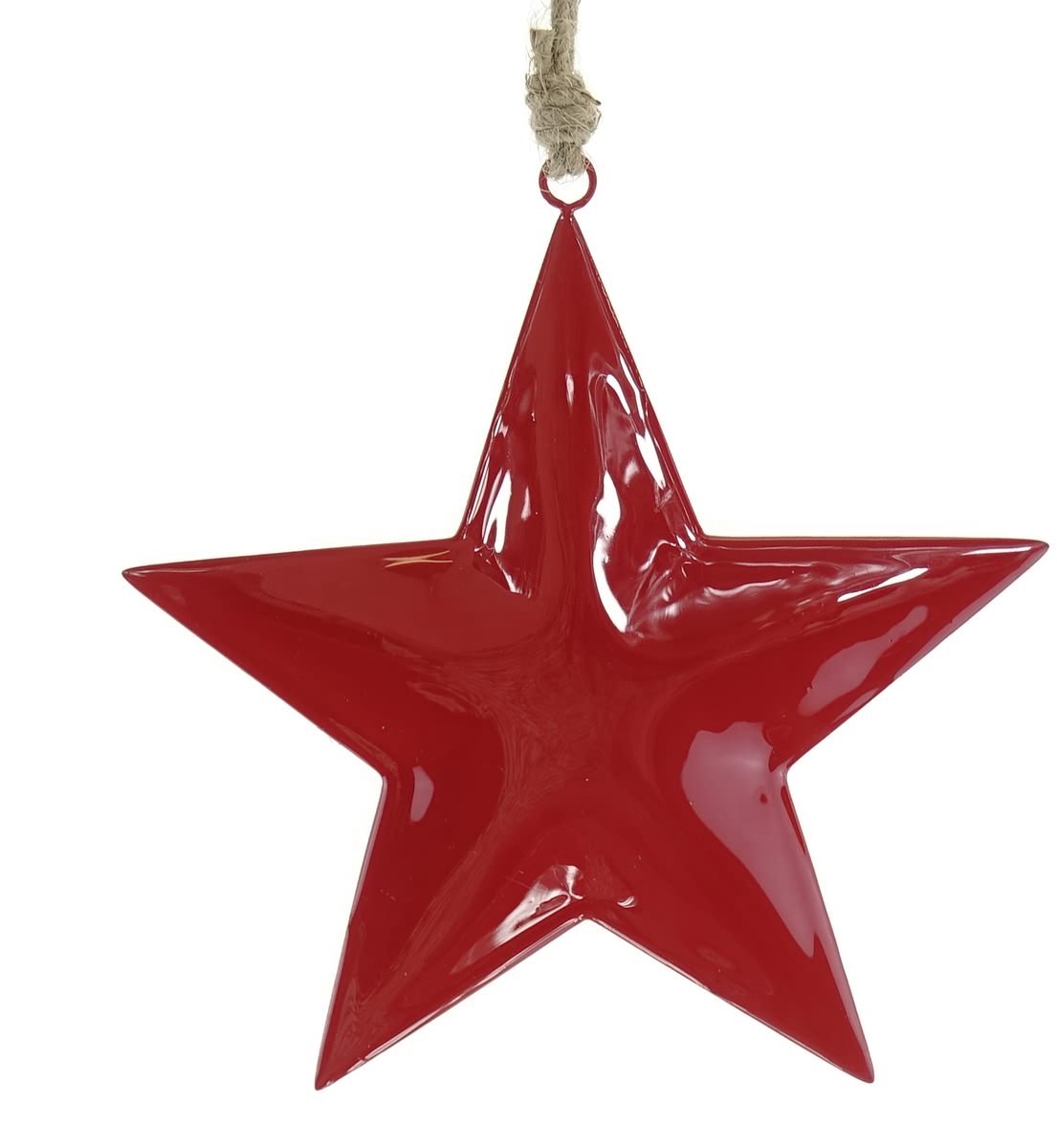 Posiwio kerstster rood L 20 cm om op te hangen metaal