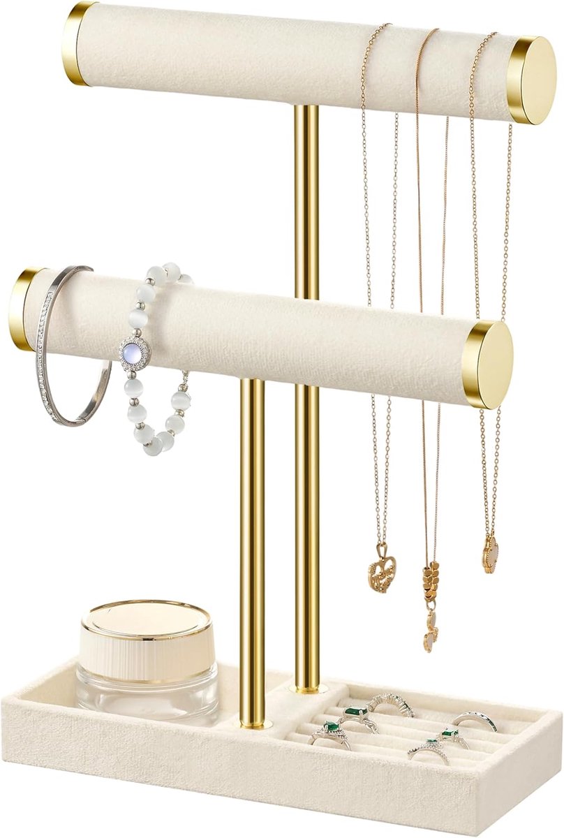 Sieradenorganizer - Metaal - Beige - Niveaus Armbanden