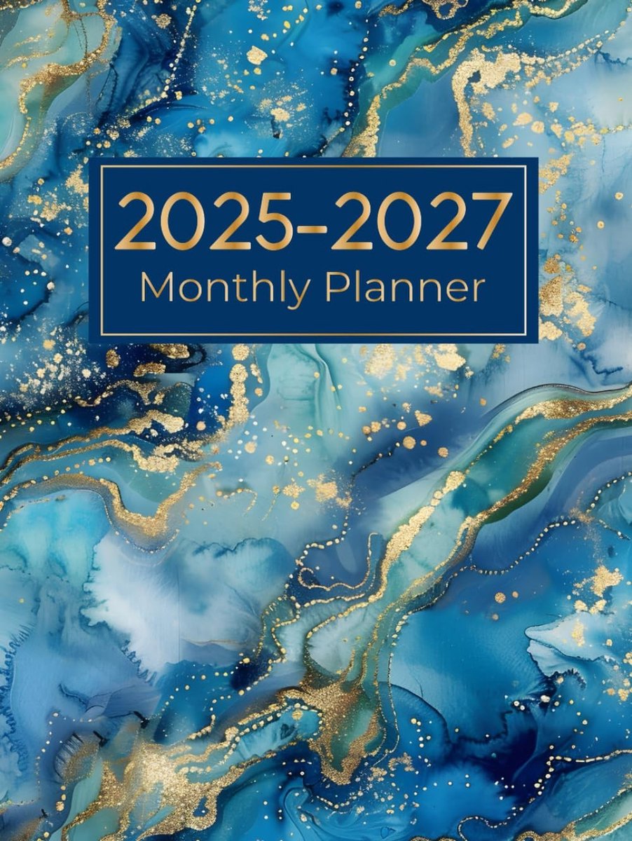 Monthly Planner - Geen Kleur - 3 Jaar van Januari 2025 Tot December 2027