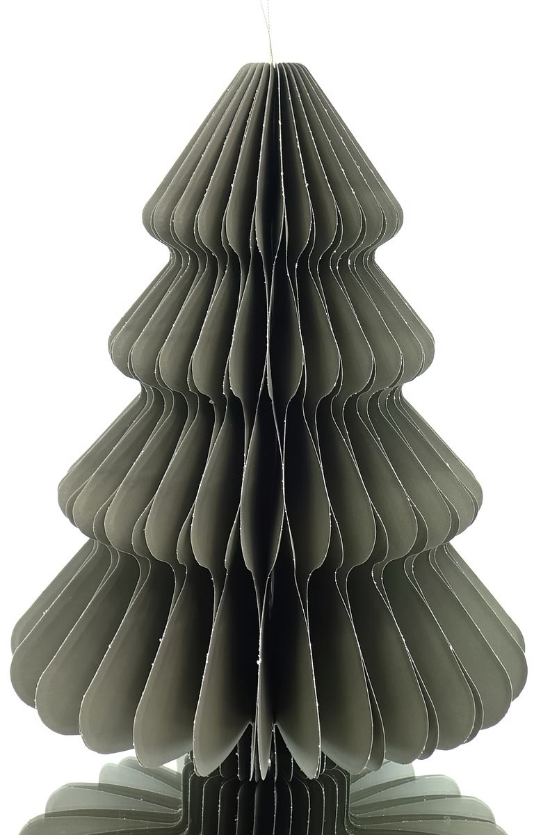 Kaemingk kersthanger kerstboom grijs glitter 40 cm - papier