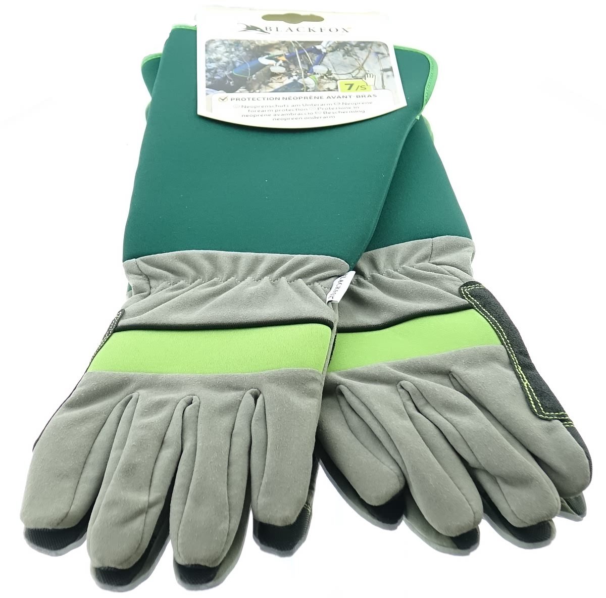 Blackfox Tuinhandschoenen onderarmbescherming groen grijs maat 7/S