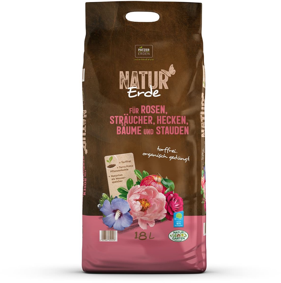 Patzer Natuur Bio-aarde voor tuinplanten torfvrij - 18 liter