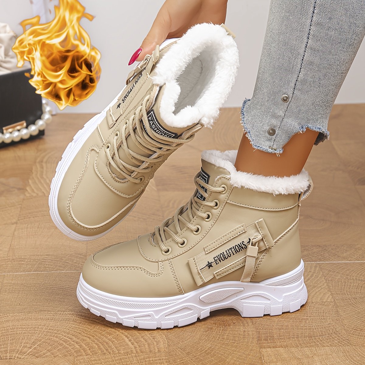 Currero Snowboots Dames Sneeuwlaarzen Dames Winterlaarzen Gevoerde Winterschoenen Waterdicht Antislip Zool Warm Gevoerd Wandellaarzen Winter Breed Blauw