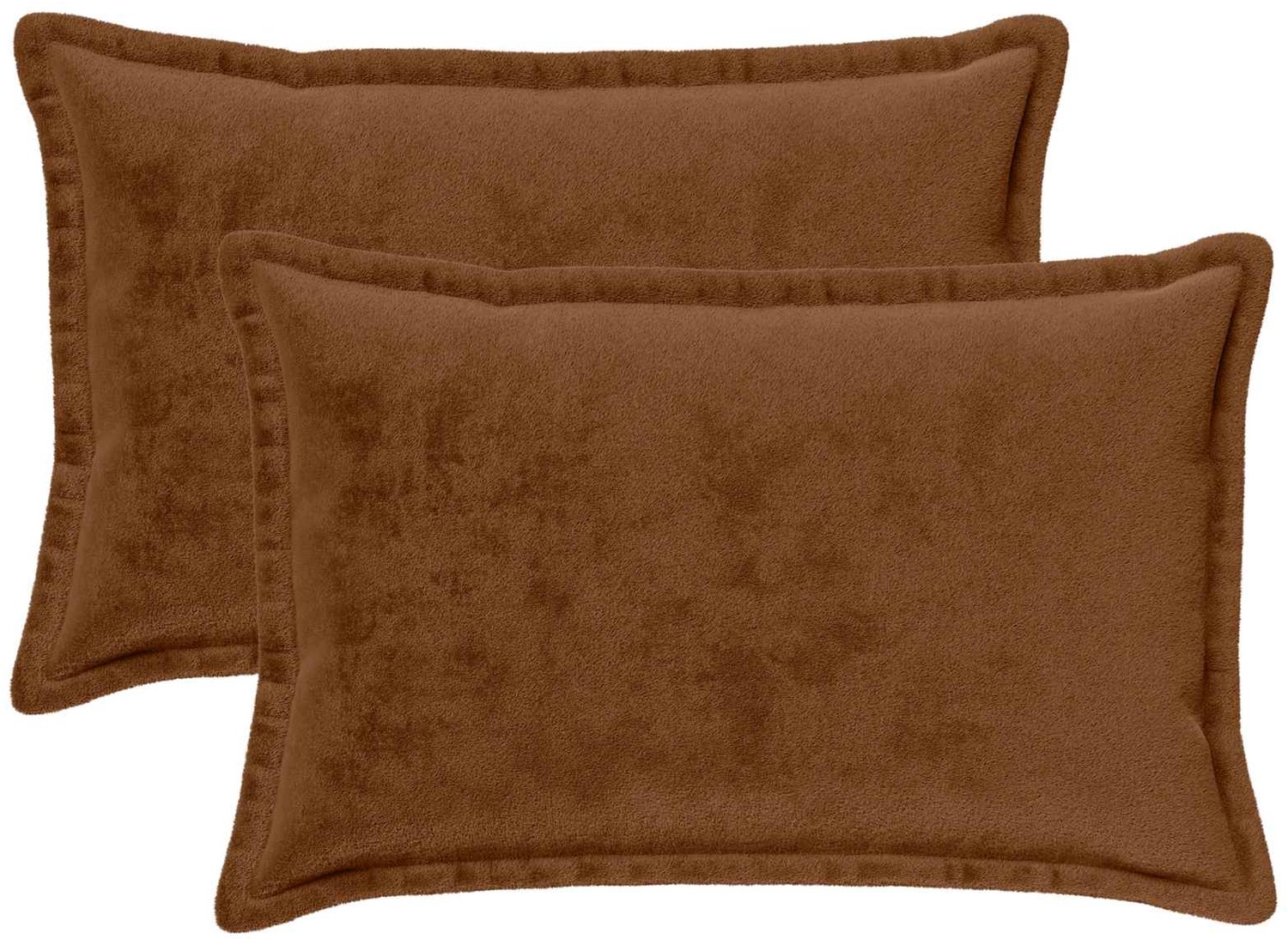 vidaXL Dekenkussen - 2 - st - HOUTEN - Lichtbruin - 30 - x - 50 - cm - Flanel Licht Bruin