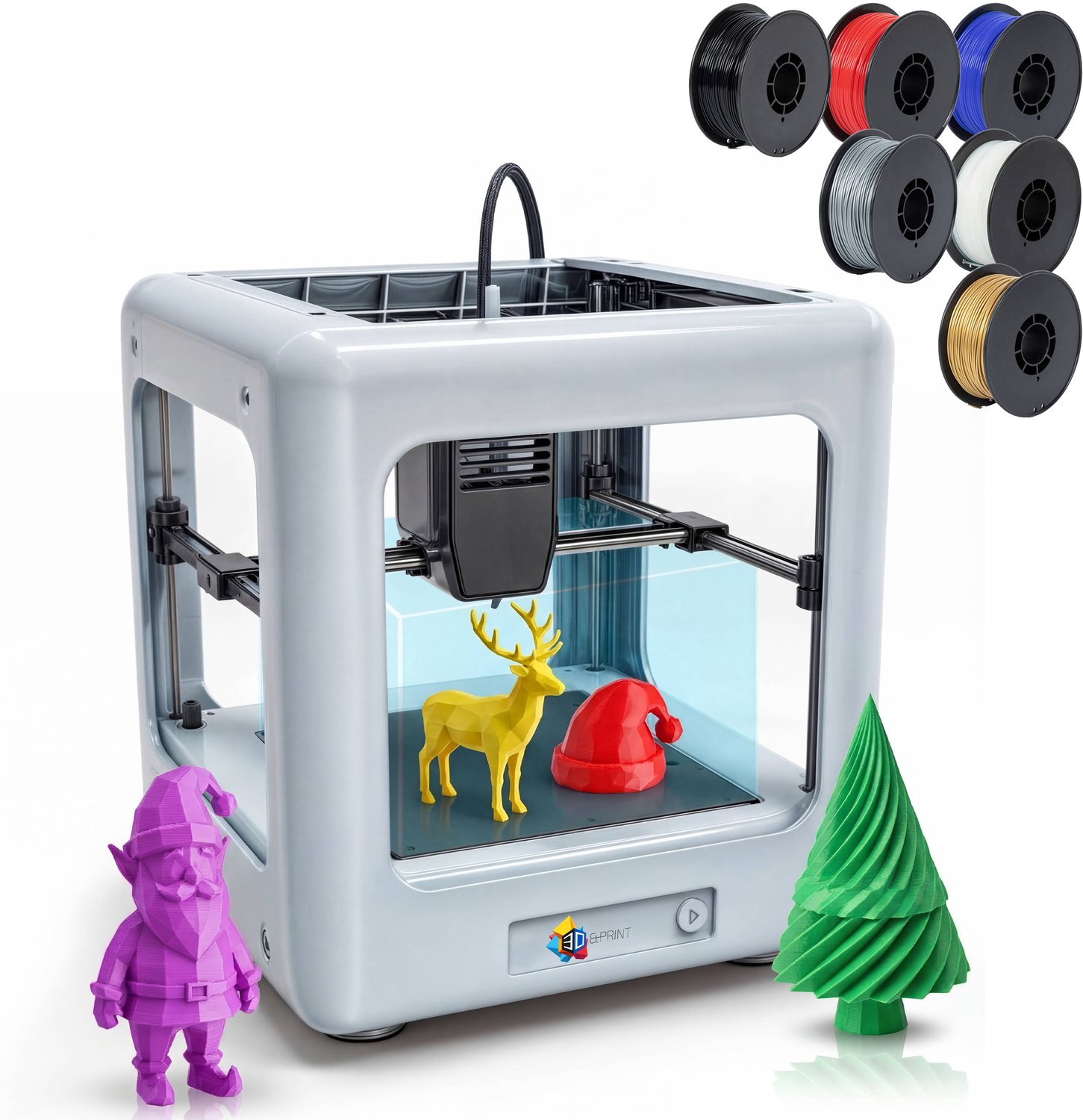 3D-Printer Nano Combideal met 6 Filementen - Incl. 480 Meter PLA Filament - Printresolutie: 0,05 mm - DIY - Compleet Pakket - Educatief en Interactief Speelgoed - Cadeau voor Kinderen - Jongens en Meisjes - 0,2 mm - Hobby - Multikleur- 3D&Print