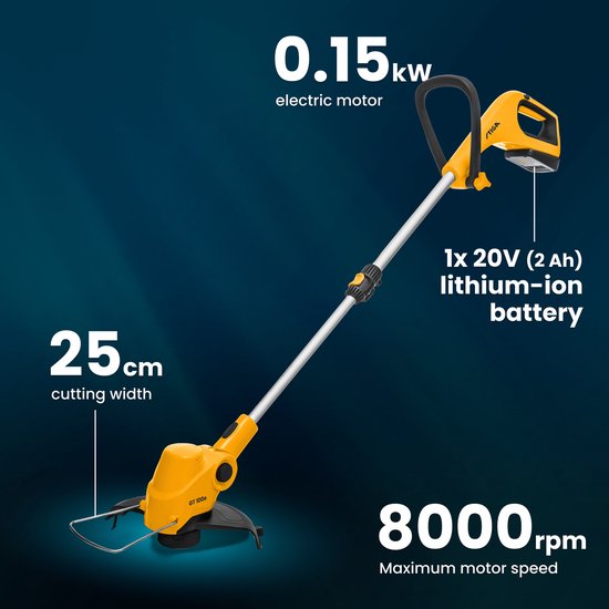 GT 100E Kit - Accu Trimmer - incl. accu & lader — afbeelding 4