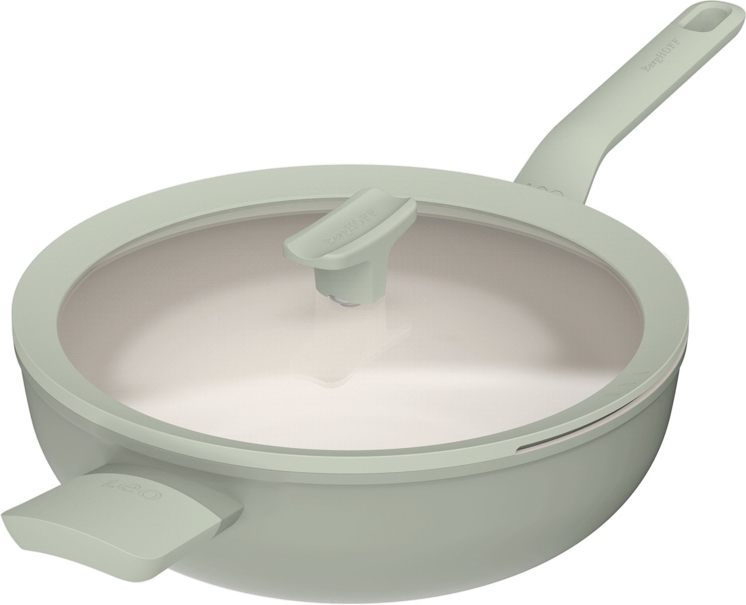 LEO Wokpan antikleef met deksel Balance Sage - Ø 32cm - Groen - PFAS-vrij