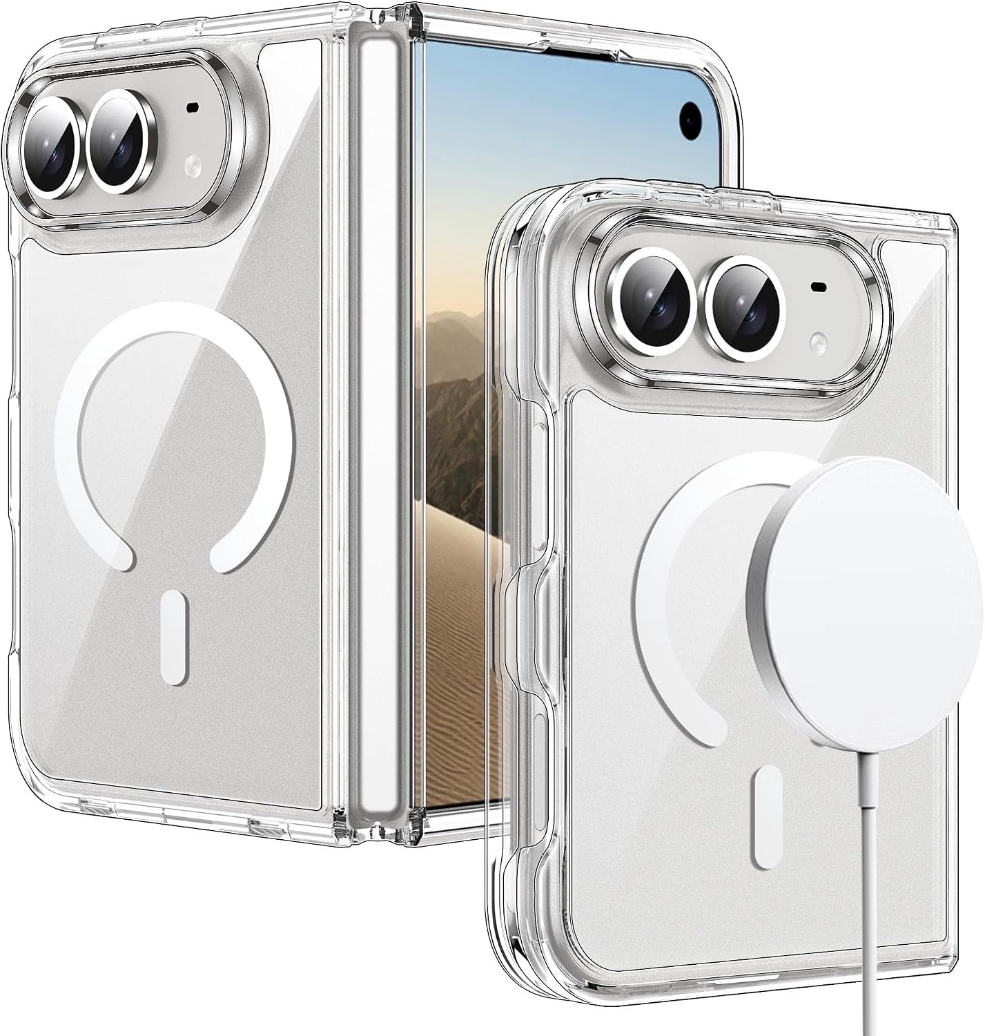 Zandarix Hoesje Geschikt voor Apple iPhone Duo - Back Cover Hoesje - Geschikt voor Mag - Camerabescherming - Schokbestendig - Transparant