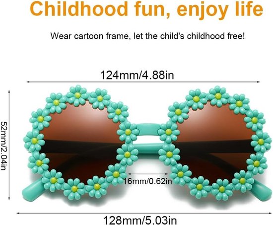 Madeliefjes Zonnebrillen - Multicolor - 12,4 x 5,2 cm - Robuuste Bloem Zonnebril - Voor Volwassenen en Kinderen — afbeelding 2