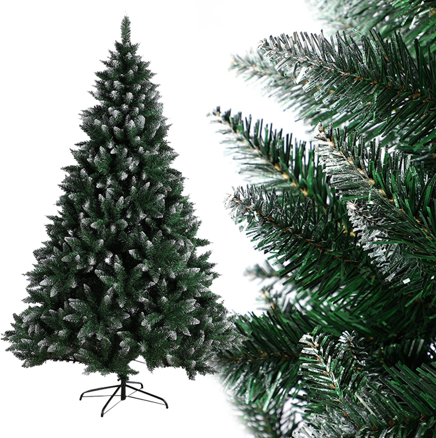 PIPIPOXER Kunstkerstboom met sneeuw - 210cm - kerstboom-Realistische Kunststof Kerstboom - als kerstversiering - 1100 takken – foto 4