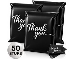 Twenty4seven® Verzendzakken voor Kleding 50 Stuks - 30x40cm Thank You Print - Verzendzakjes & Verzendzak Webshop - Voor Vinted, Marktplaats & Cadeaus