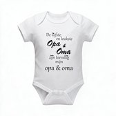 Romper 100% Katoen De Liefste en Leukste Opa & Oma – Unisex – Wit/zwart - Maat 56/62