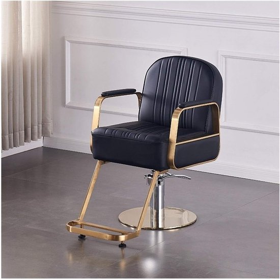 Retro Hydraulische Kappersstoel met 360° Draaifunctie, Verstelbare Hoogte, Kantelfunctie, Comfortabele Schuimvulling en Waterafstotende Kunstleren Bekleding voor Kapsalon, Barbershop en Haarspa — afbeelding 3