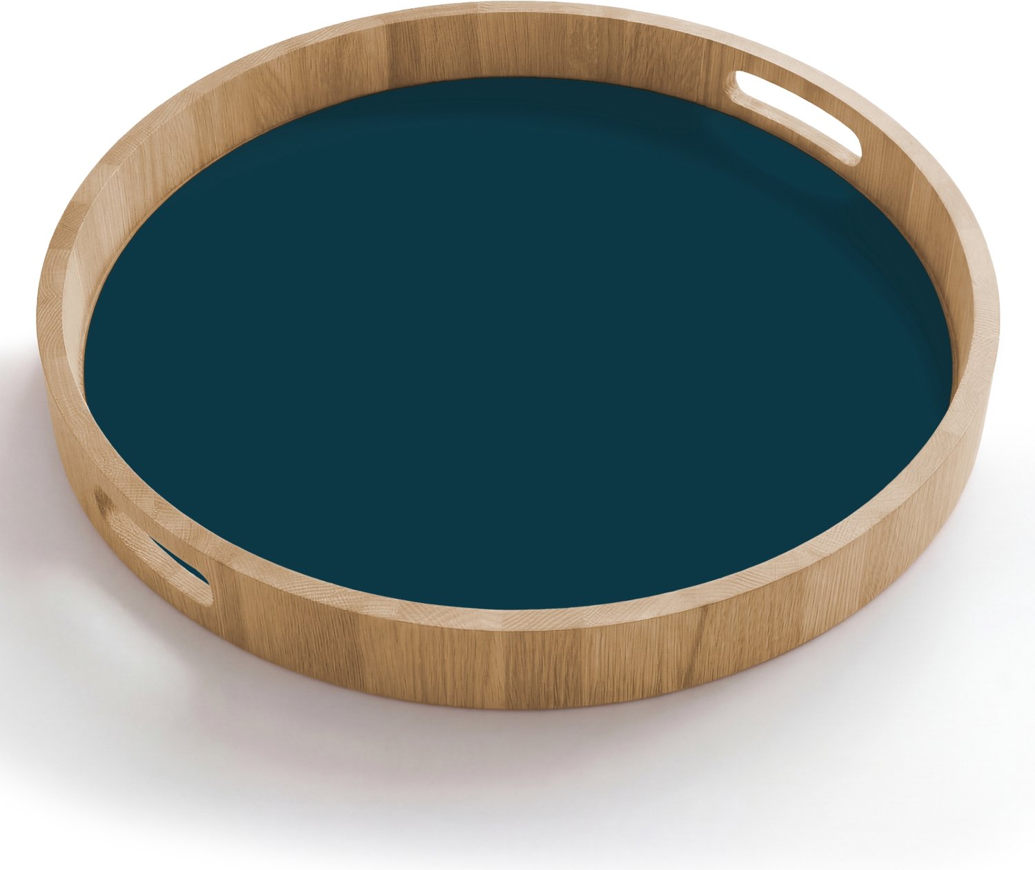 Dienblad rond 50x50 cm - Schootdienblad hout - Dark - Indigo - Blauw - Borrelplank rechthoek - Plateau houten dienbladen