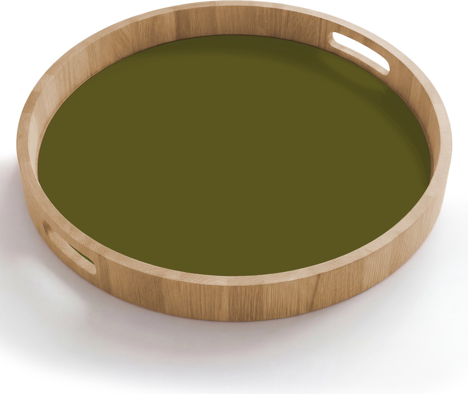 Dienblad rond 50x50 cm - Schootdienblad hout - Dark - Olive - Groen - Borrelplank rechthoek - Plateau houten dienbladen