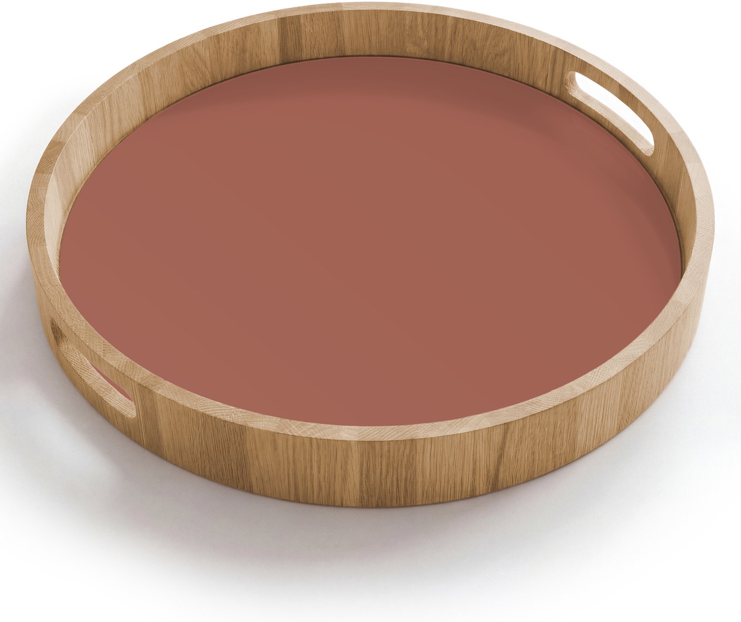 Dienblad rond 40x40 cm - Schootdienblad hout - Baked - Earth - Oranje - Borrelplank rechthoek - Plateau houten dienbladen