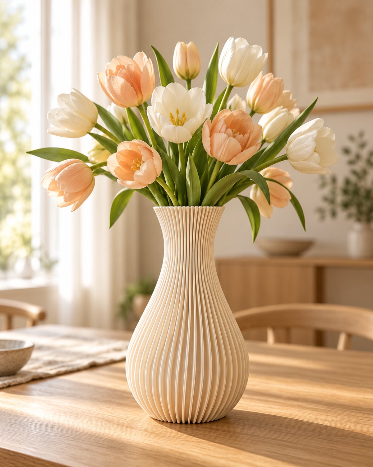 Vaasje by Iris 2x Japandi Vaas – Organische Design Vaas – Moderne Decoratieve Vaas – 25,5 cm Bone wit