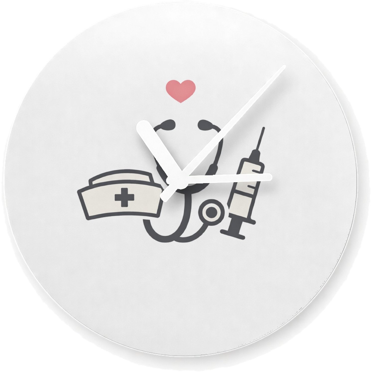 Mr Cadeautjes Glazen klok Ø 20 - design Minimalistische waarderingsprint voor een andere zorg- of on | cadeau Wit