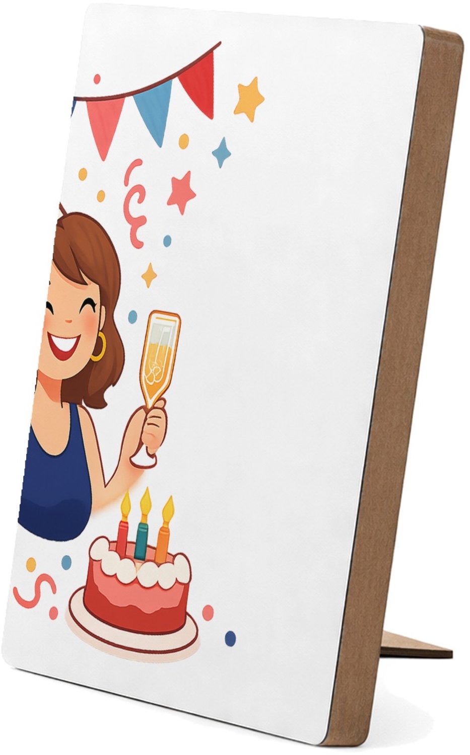 Mr Cadeautjes Glasframe/MDF 12,7 x 17,8 - design Humoristische mijlpaalverjaardag met een vrolijk dier als ho | cadeau Wit